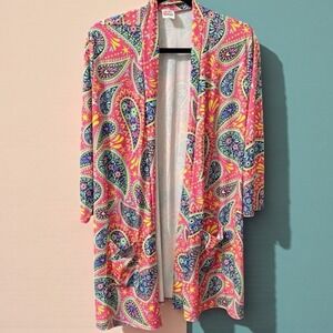The ZigZag‎ Stripe Paisley Cardigan Kimono XL Boho Layering